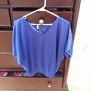 Blue satin express shirt